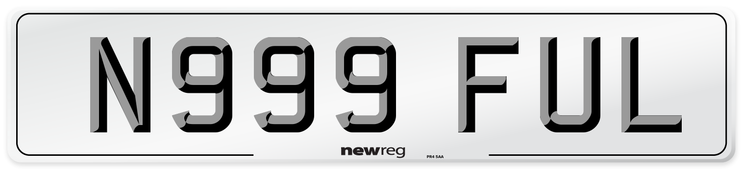 N999 FUL Number Plate from New Reg